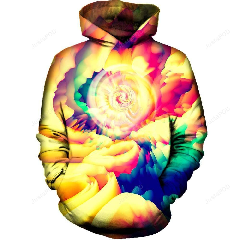 Abstract Spin 3D All Over Printed Hoodie, Zip- Up Hoodie