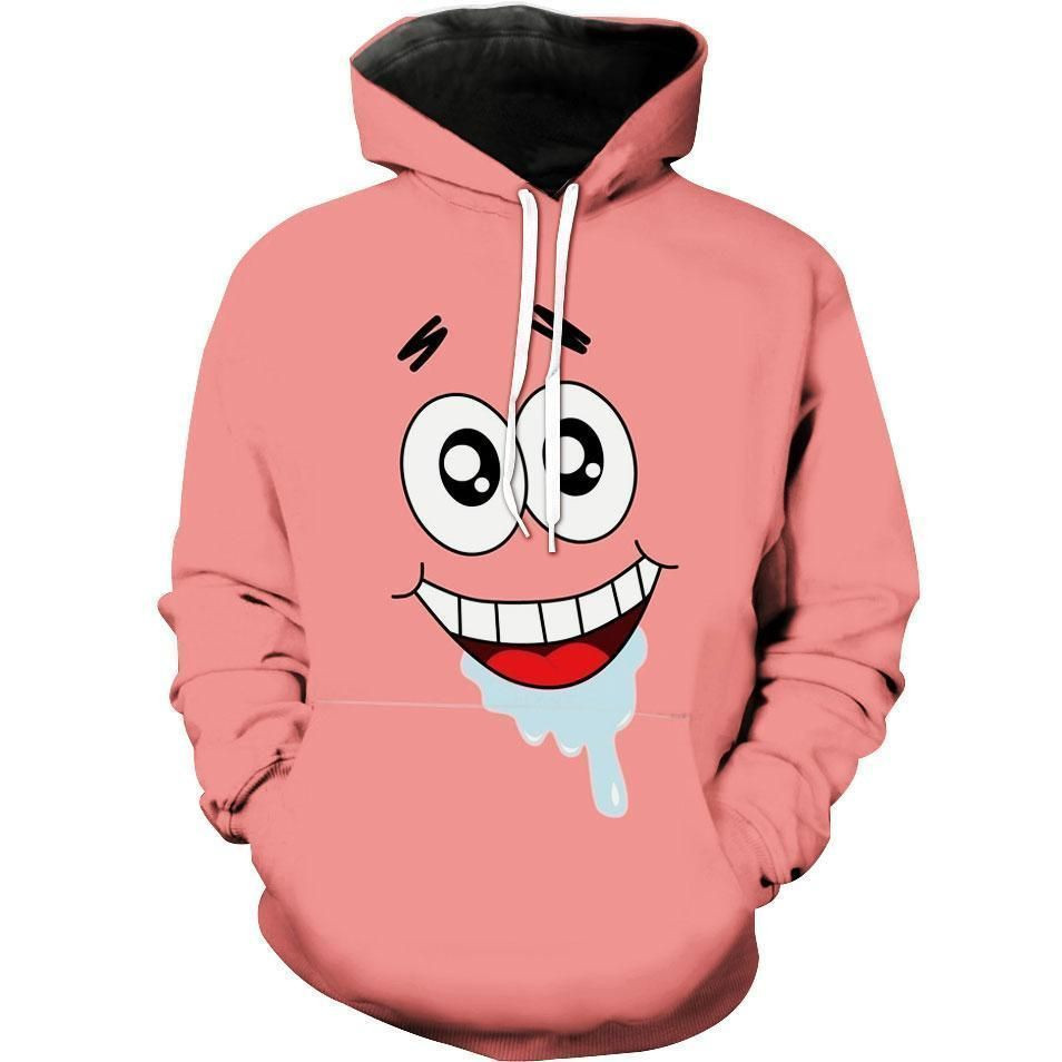 Patrick Face Spongbob Squarepants Hoodie 3D