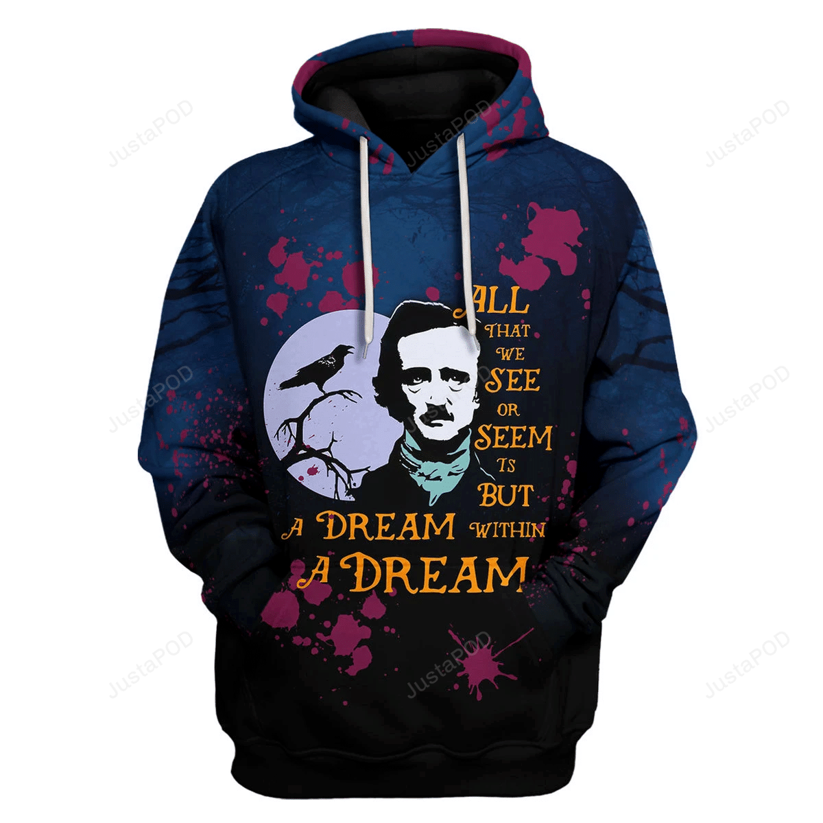 Edgar Allan Poe A Dream 3D All Print Hoodie, Zip- Up Hoodie