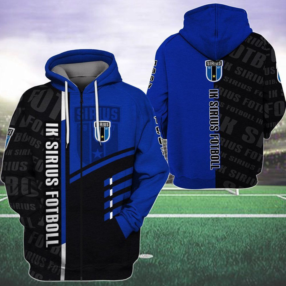 IK Sirius Fotboll 3D All Over Print Hoodie, Zip-up Hoodie