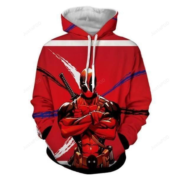 Cool Red Deadpool 3D All Over Print Hoodie, Zip-up Hoodie