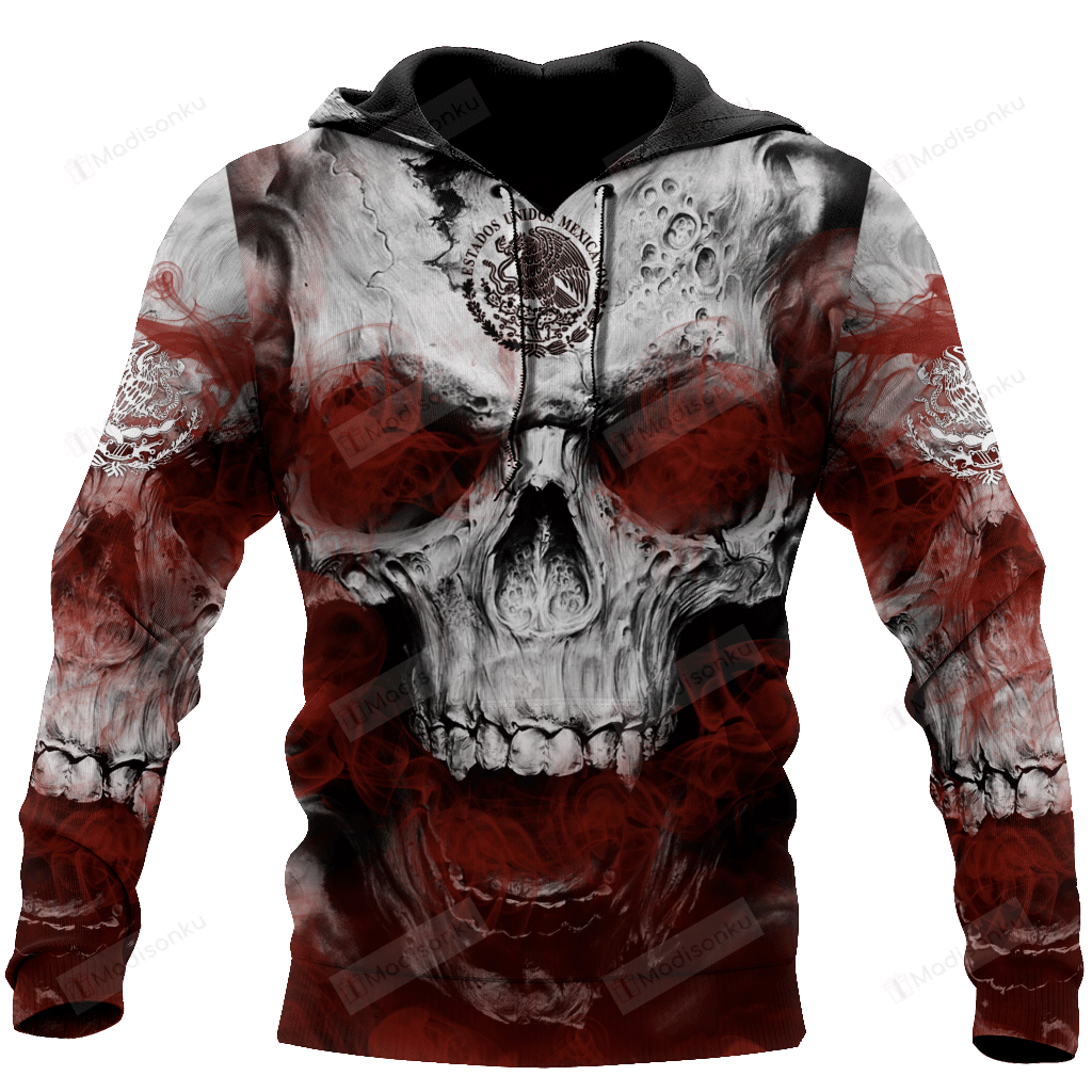 Mexico Skull Pattern Art 3D All Over Print Hoodie, Zip-up Hoodie