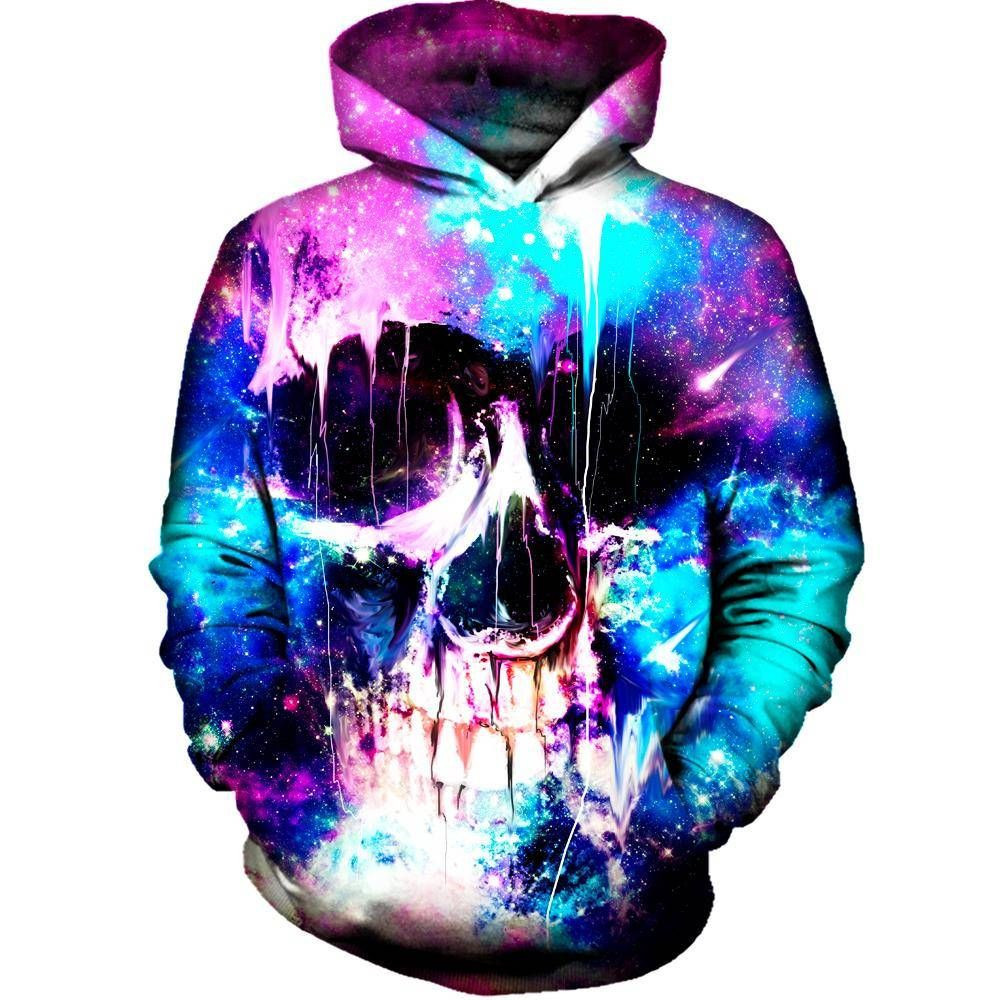 Space Skull 3D All Over Printed Hoodie, Zip- Up Hoodie