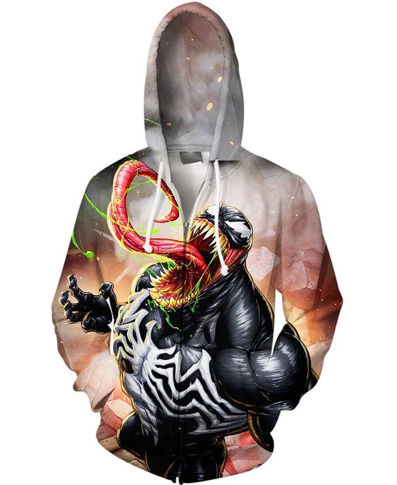 Angry Venom 3D All Over Print Hoodie, Zip-up Hoodie