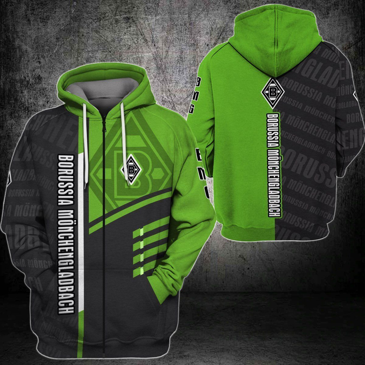 Borussia M'nchengladbach 3D All Over Print Hoodie, Zip-up Hoodie