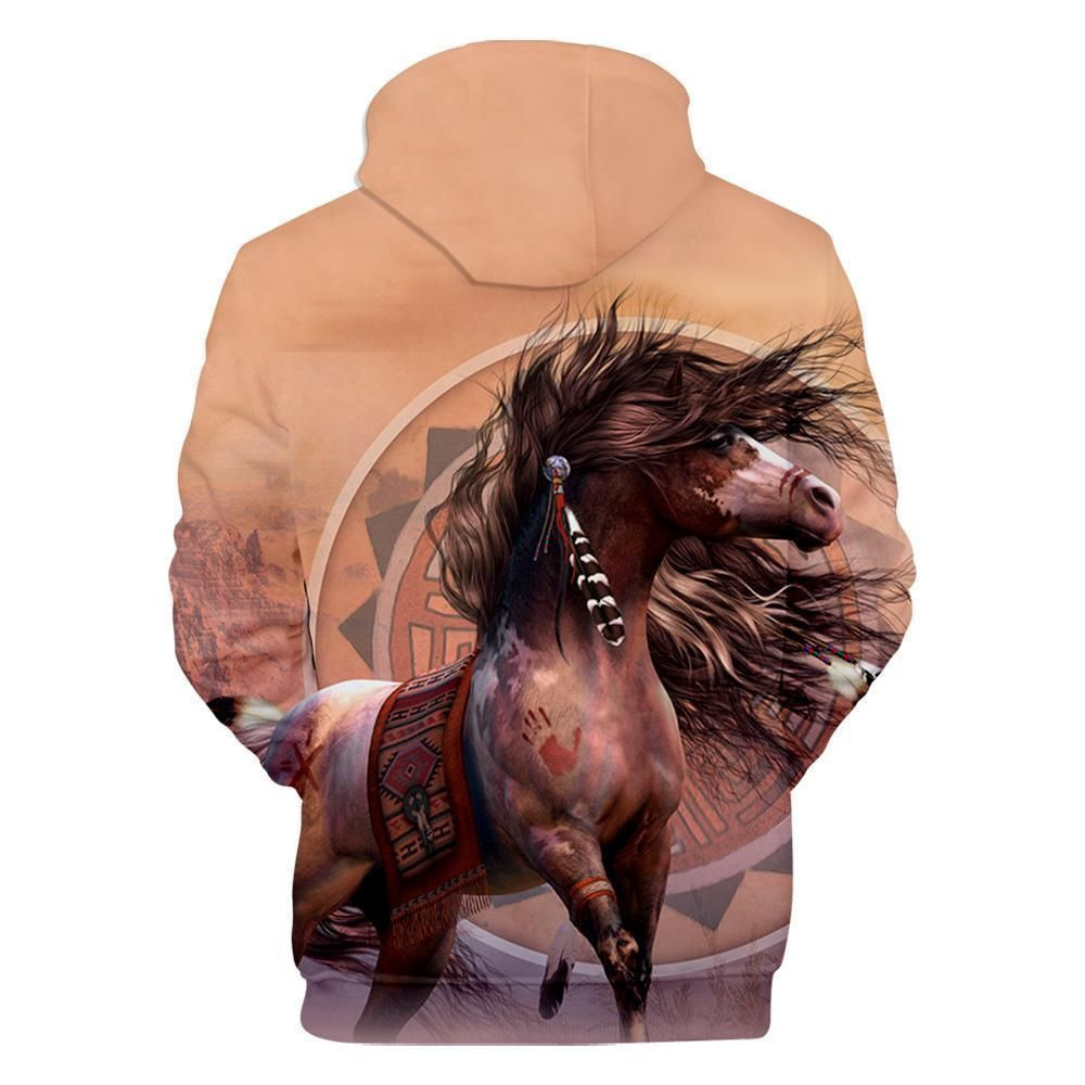 Native American Horse In The War Pullover Hoodie BT02