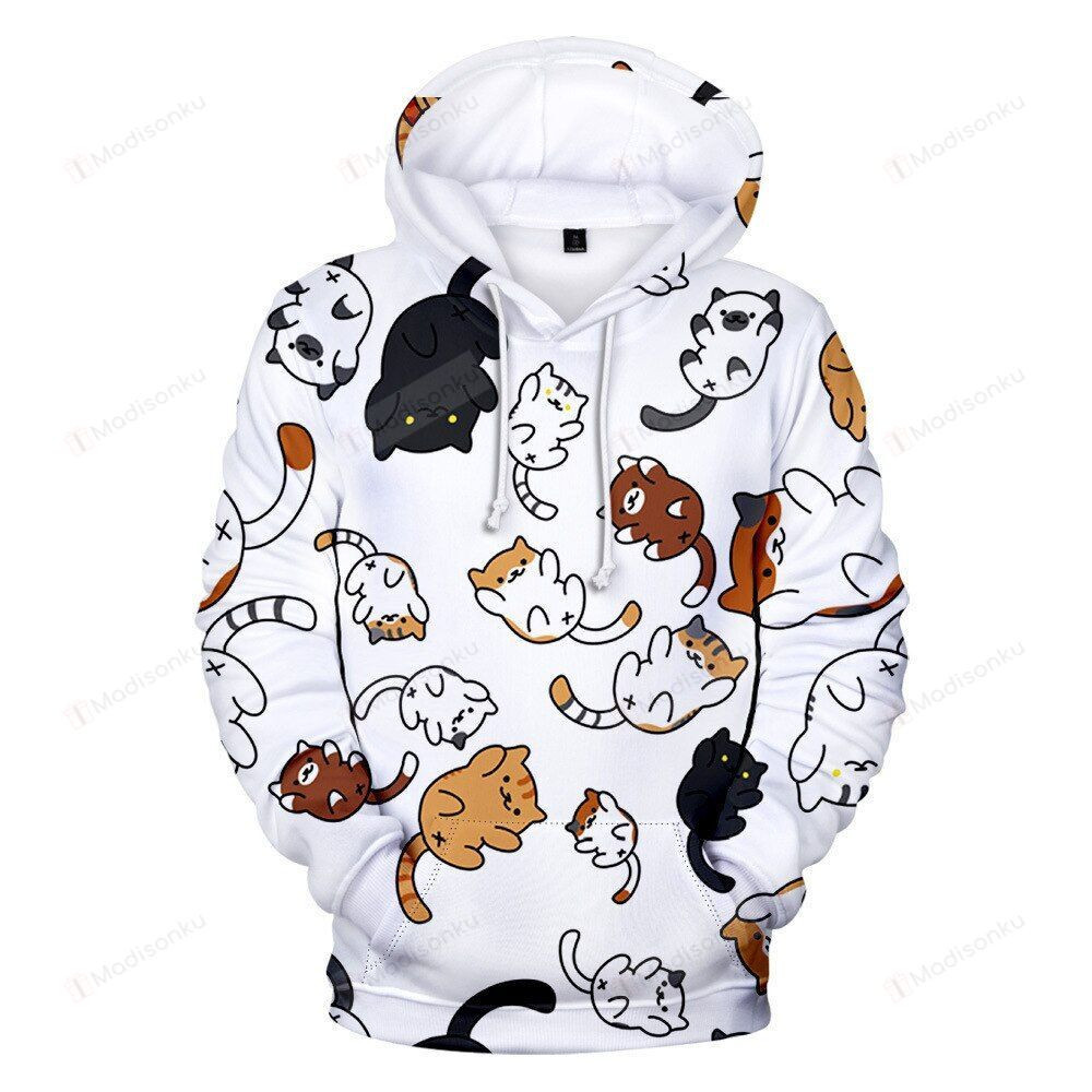 Cartoon Cat  3D All Over Print Hoodie, Zip-up Hoodie