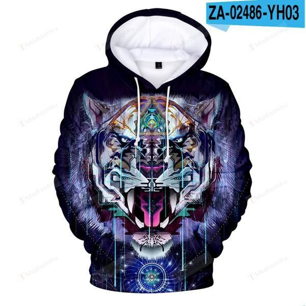 Tiger 3D All Over Print Hoodie, Zip-up Hoodie