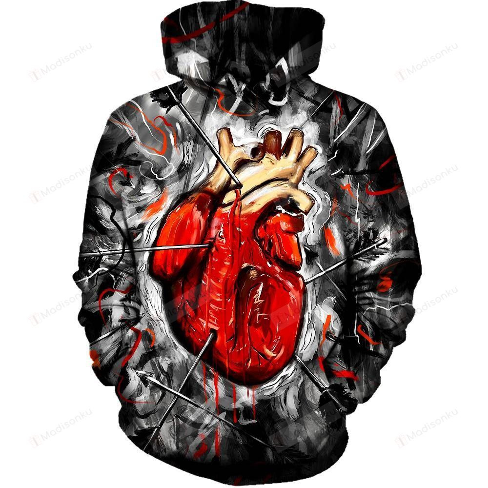 Heart And Arrows For Unisex 3D All Over Print Hoodie, Zip-up Hoodie