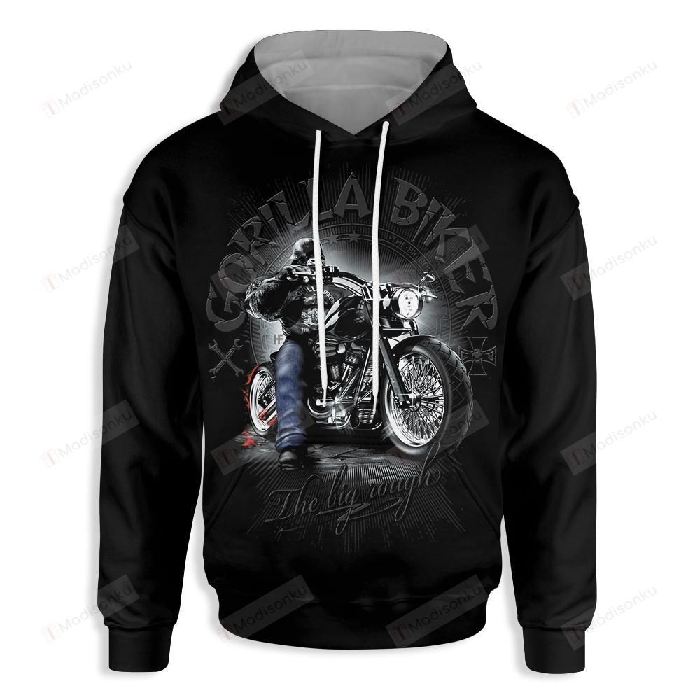 Motorcycle Gorilla Biker  3D All Over Print Hoodie, Zip-up Hoodie