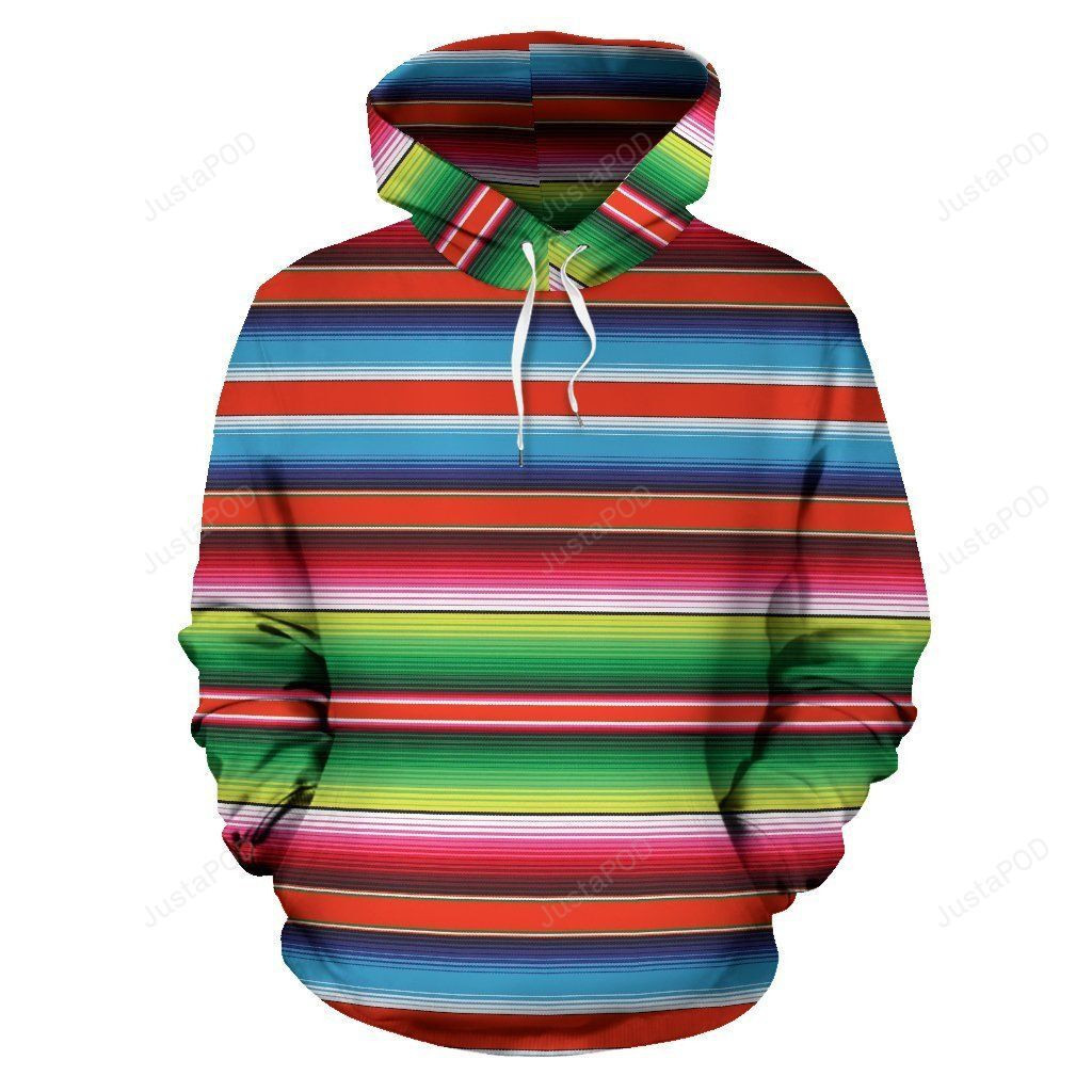 Pattern Print Baja Serape Mexican Blanket All Over Graphic 3D Hoodie For Men Women All Over 3D Printed Hoodie