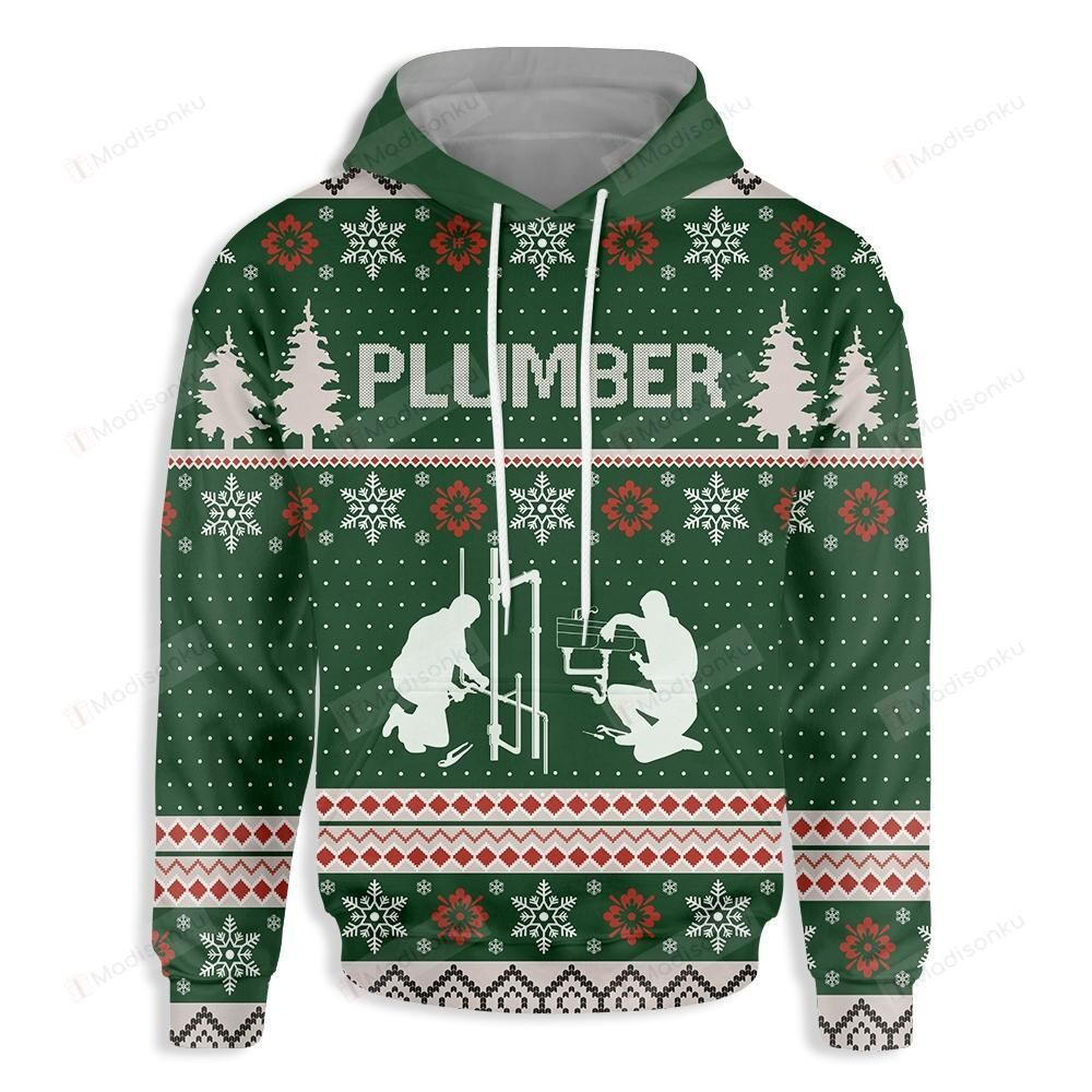 Plumber Christmas  3D All Over Print Hoodie, Zip-up Hoodie