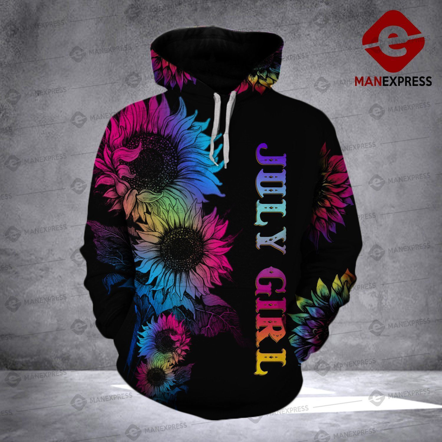 Mh ie Dye July Girl Unisex 3D Hoodie All Over Print JQAZ HKITQ