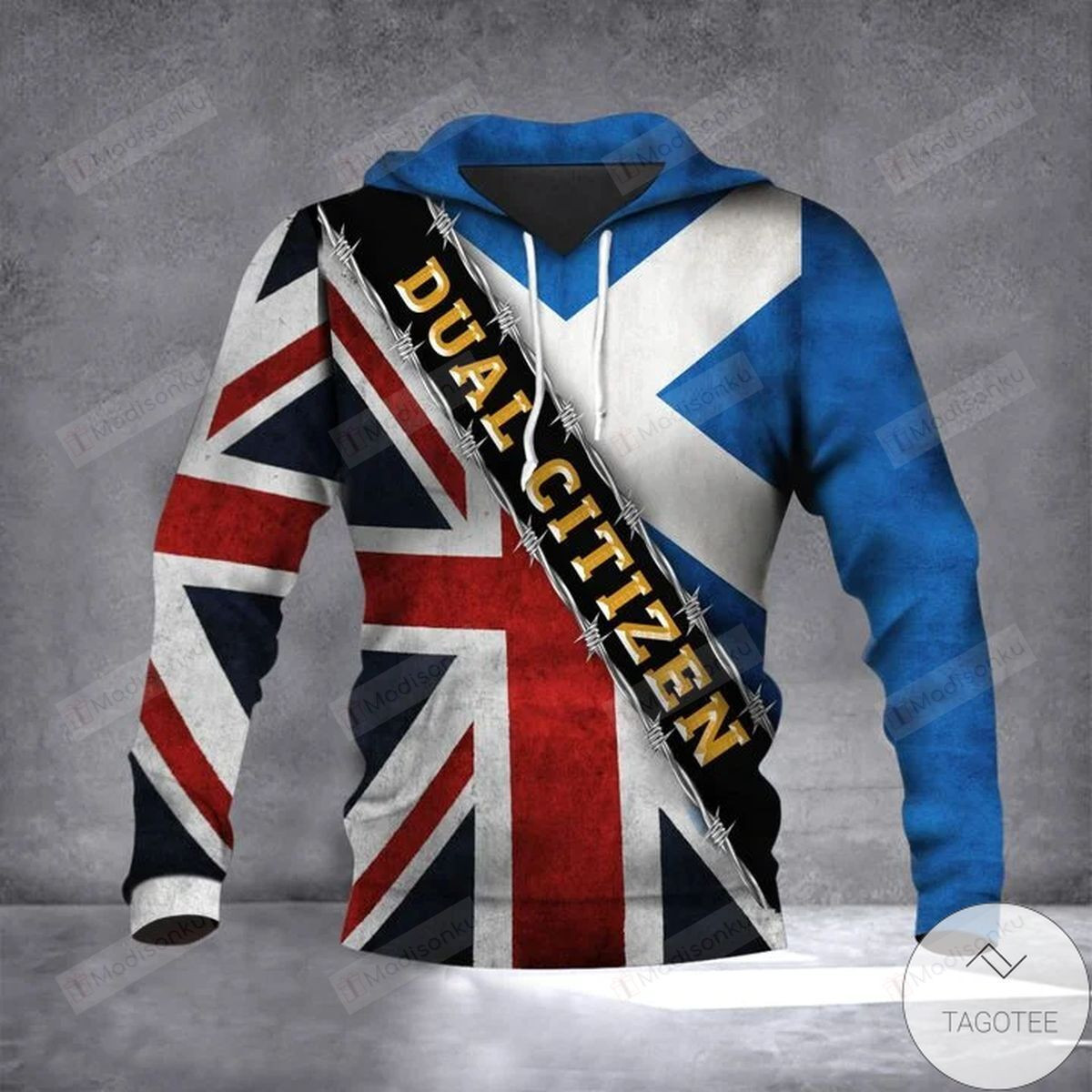 Absolutely Love Scotland And Uk Flag Dual Citizen Proud Scottish Britain Patriotic 3D All Over Print Hoodie, Zip-up Hoodie