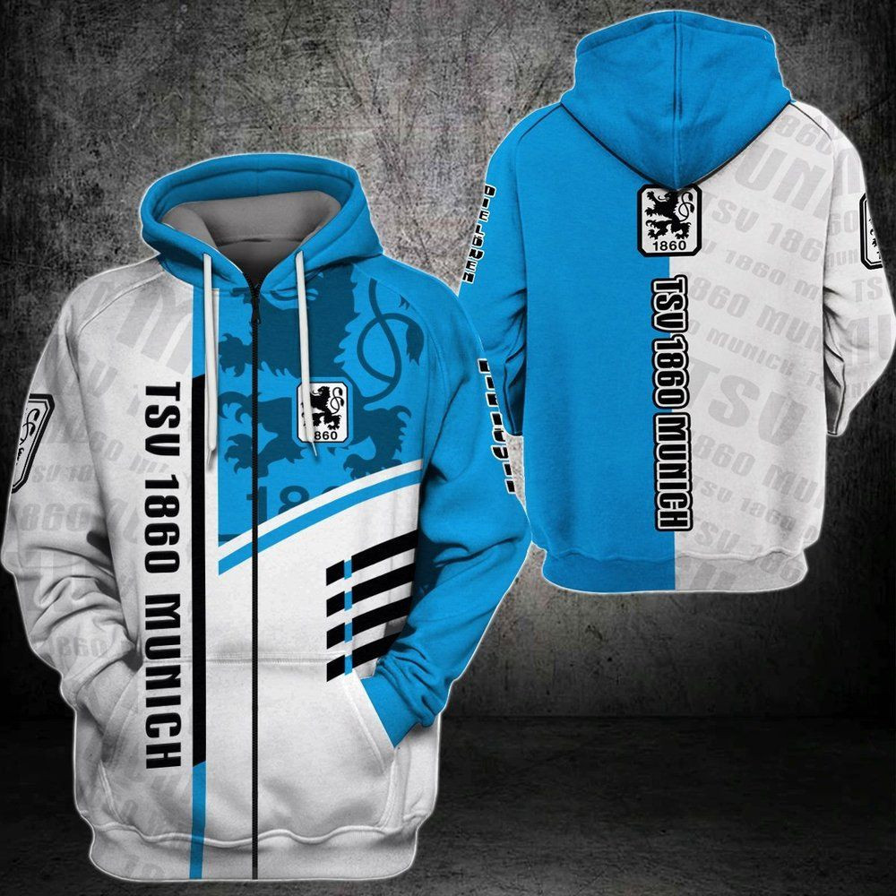 TSV 1860 Munich 3D All Over Print Hoodie, Zip-up Hoodie