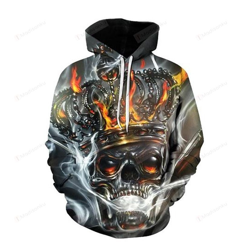 Skull 3D All Over Print Hoodie, Zip-up Hoodie