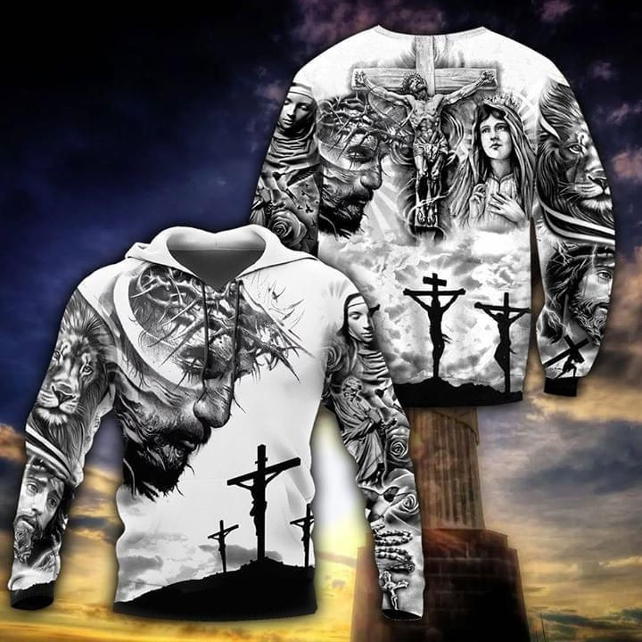 The Crucifixion Of Jesus 3D All Over Printed Hoodie, Zip- Up Hoodie