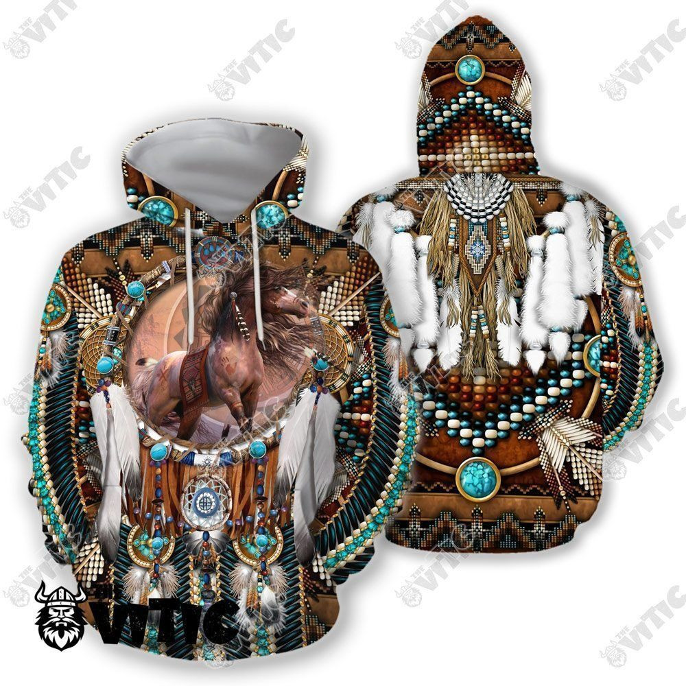 Horse Native American Hoodie 4503