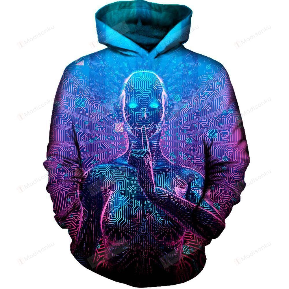 Artificial Secrets 3D All Over Printed Hoodie, Zip- Up Hoodie