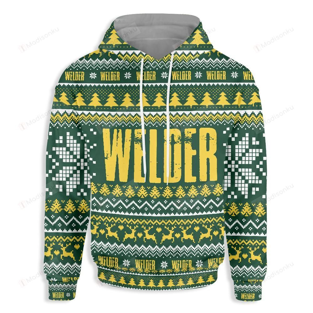 Welder Happy Christmas For Unisex 3D All Over Print Hoodie, Zip-up Hoodie