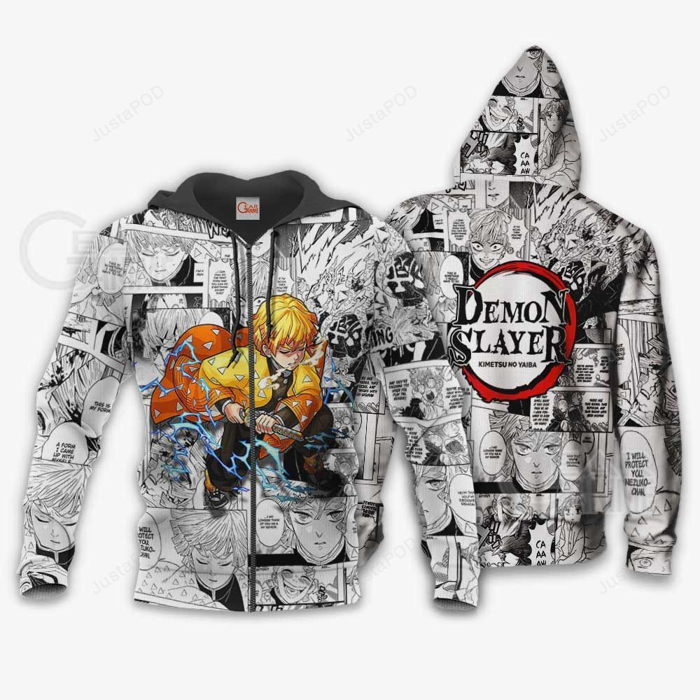 Zenitsu Agatsuma Demon Slayer 3D All Over Print Hoodie, Zip-up Hoodie