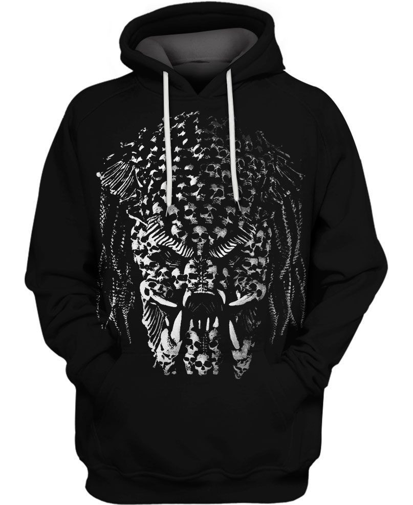 Predator Skull 3D All Over Print Hoodie, Zip-up Hoodie