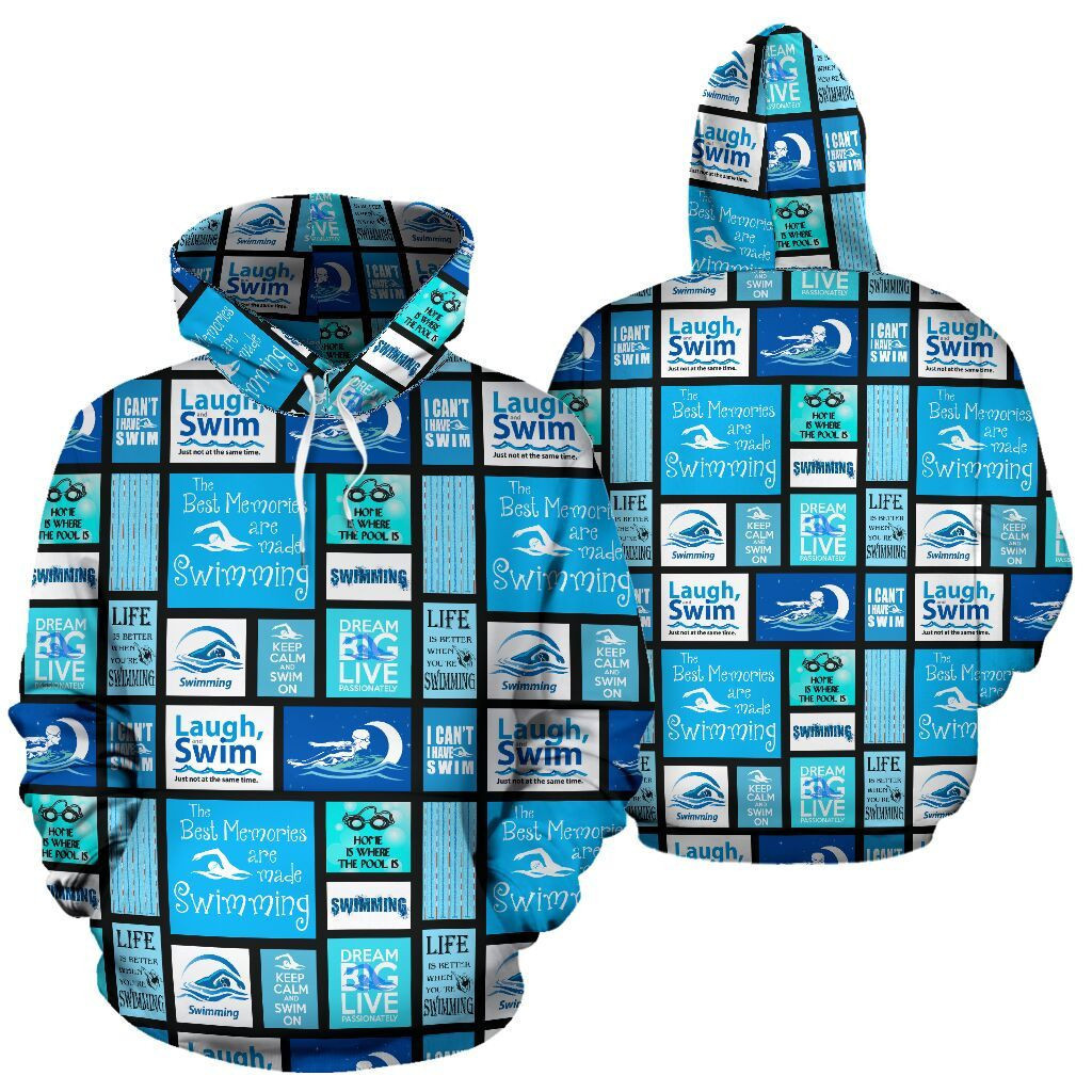 Swimming Pattern 3D All Over Print Hoodie, Zip-up Hoodie