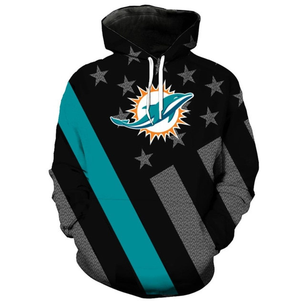 Miami Dolphins Patriotic 3D All Over Print Hoodie, Zip-up Hoodie