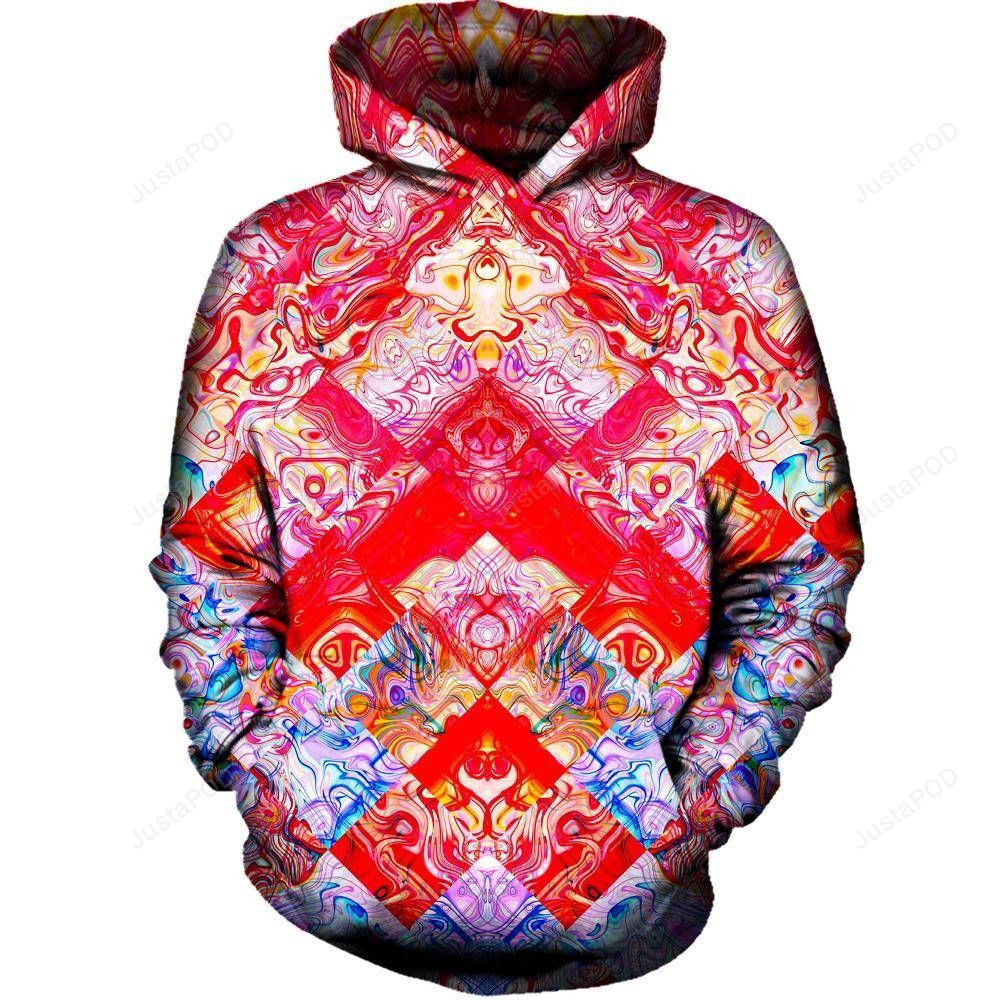 Red Secret 3D All Over Printed Hoodie, Zip- Up Hoodie