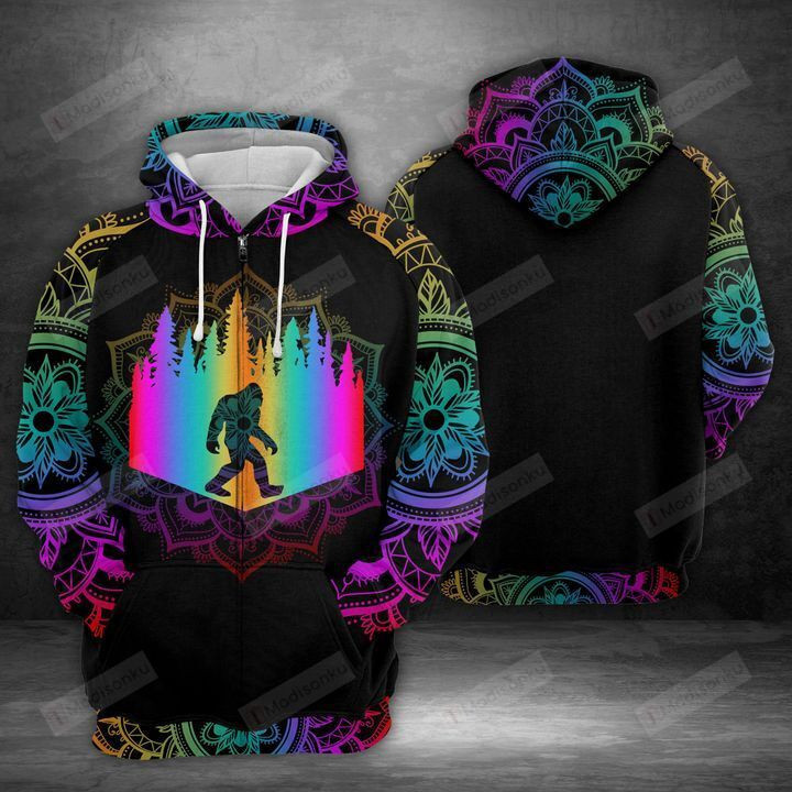 Bigfoot 3D All Over Print Hoodie, Zip-up Hoodie