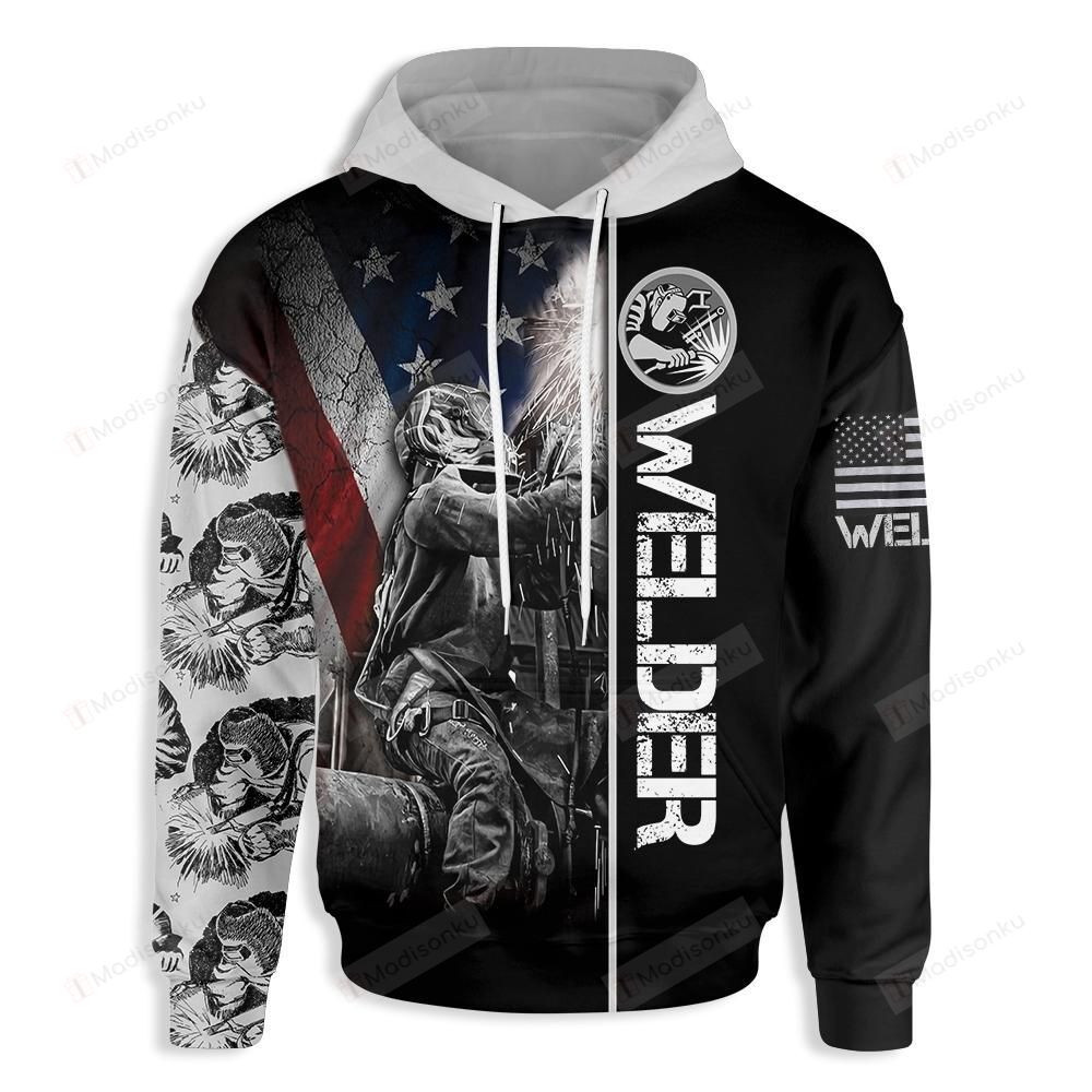 American Welder 3D All Over Print Hoodie, Zip-up Hoodie