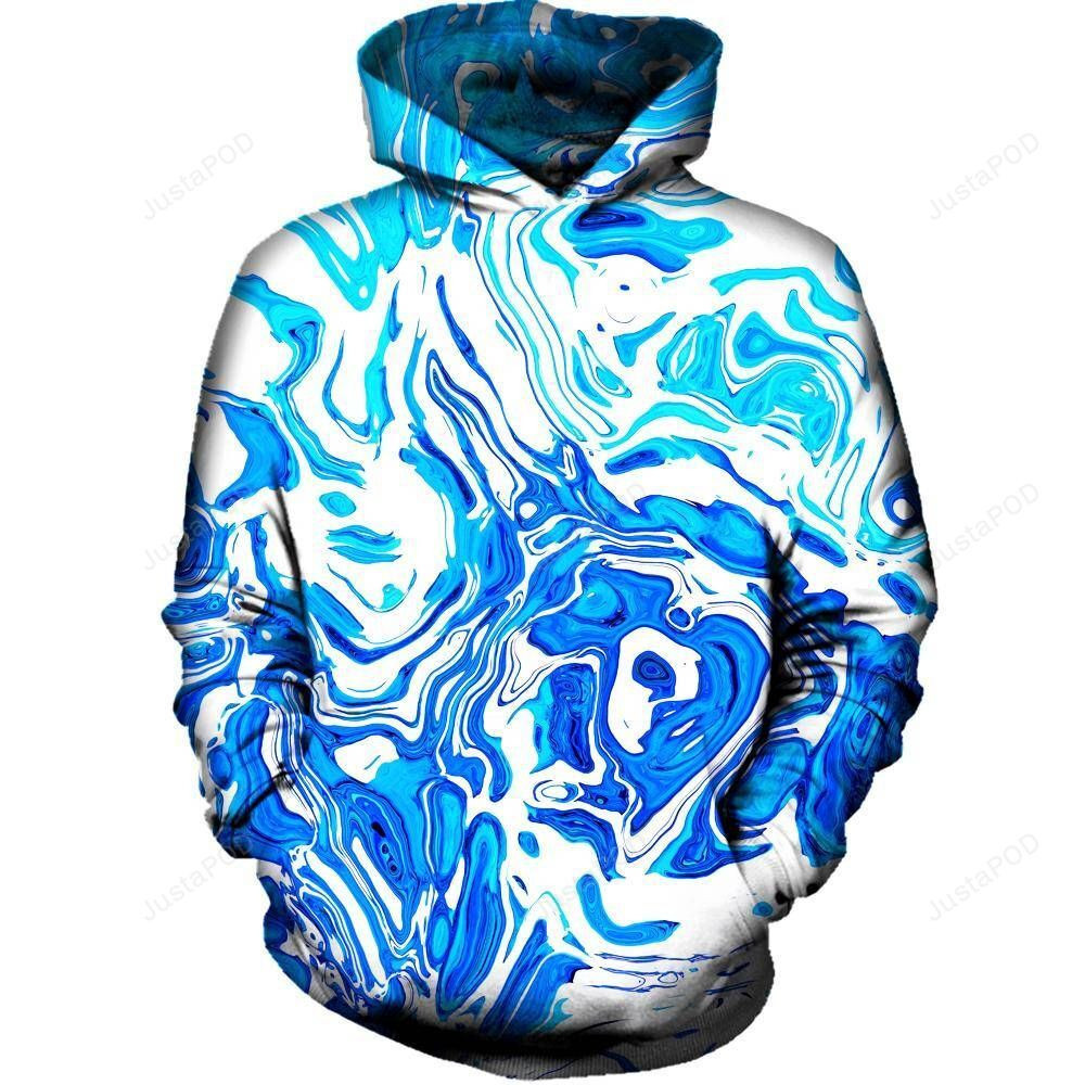 Abstract Liquid 3D All Over Printed Hoodie, Zip- Up Hoodie