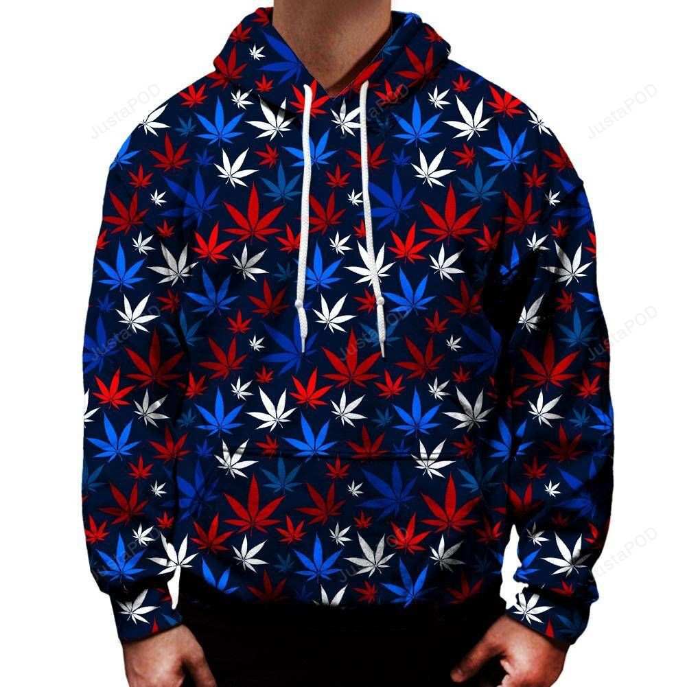 USA Weed 3D All Over Printed Hoodie, Zip- Up Hoodie