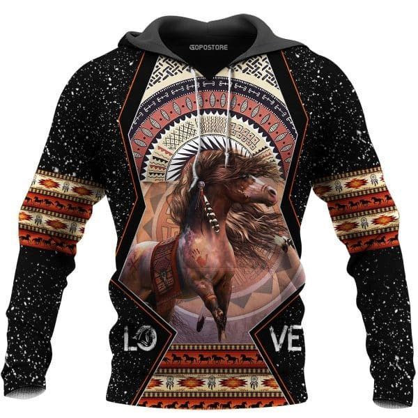 Native American Horse 3D Hoodie All Over Printed Hoodie