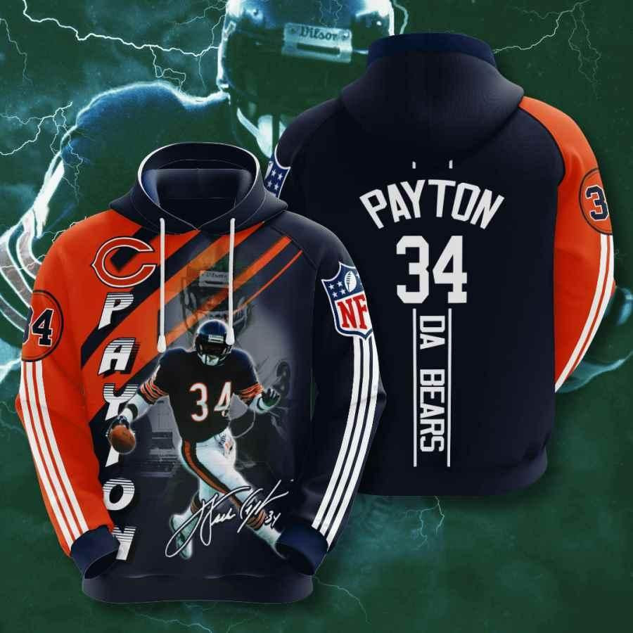 Sports American Nfl Chicago Bears Walter Payton  3D All Over Print Hoodie, Zip-up Hoodie