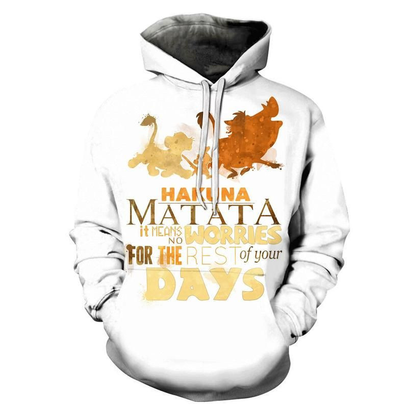 Hakuna Matata No Worries 3D All Over Print Hoodie, Zip-up Hoodie