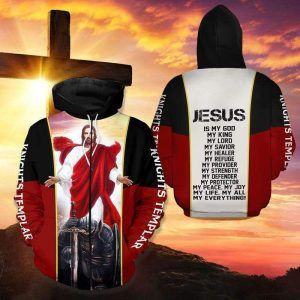 Knights Templar Jesus My Everything 3D All Over Print Hoodie, Zip-up Hoodie