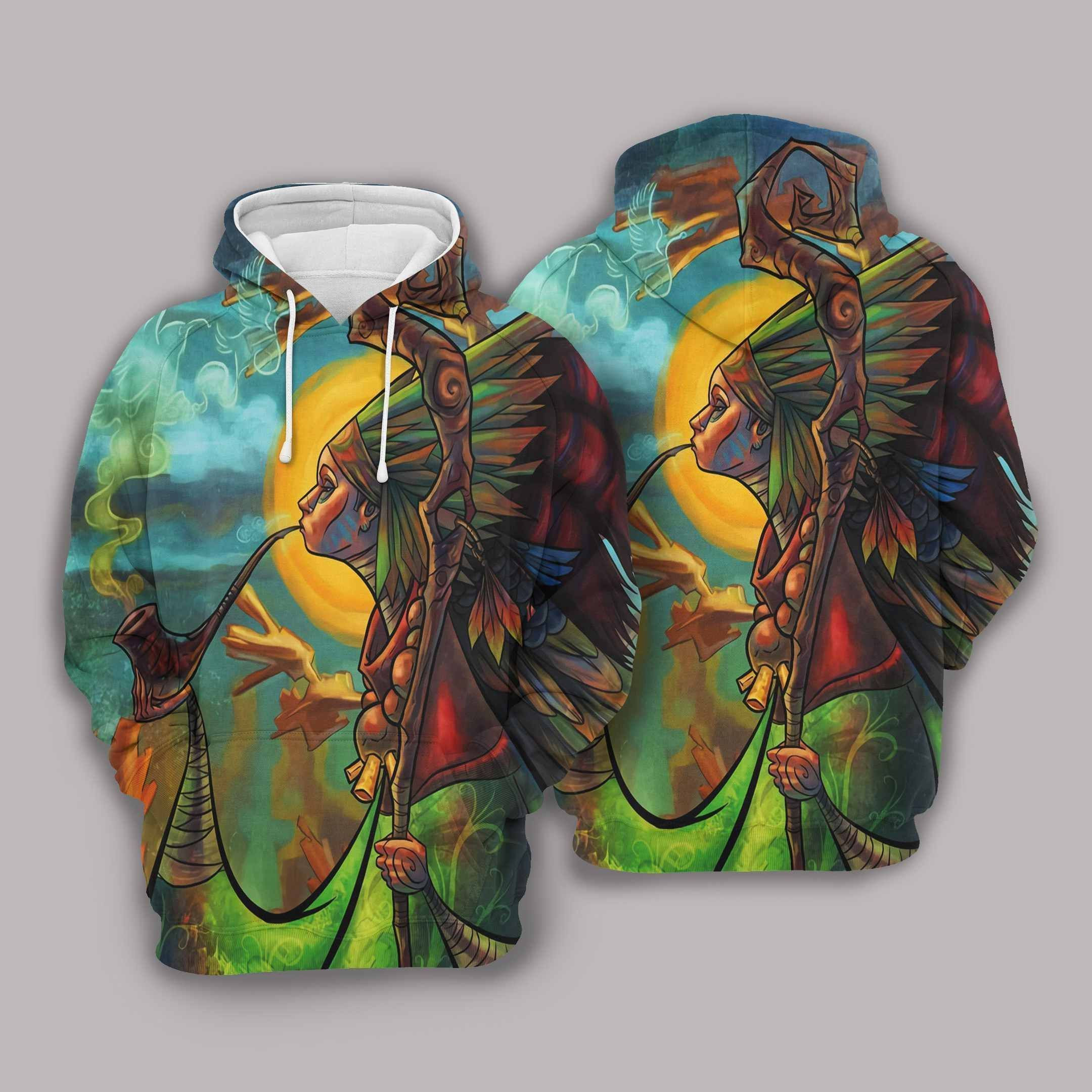 Native American Shaman Woman Hoodie BT02