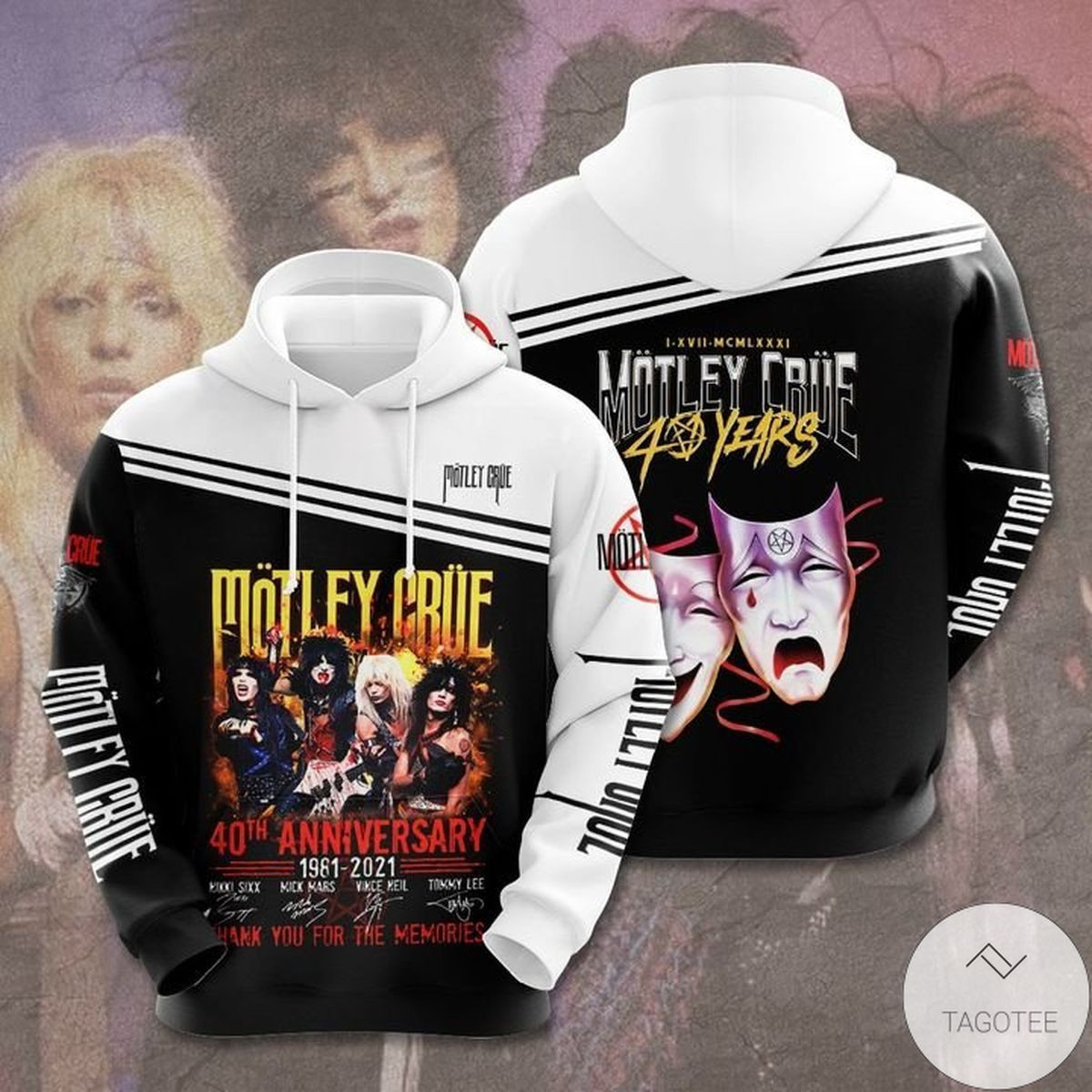 Motley Crue 40th Anniversary 3D All Over Print Hoodie, Zip-up Hoodie