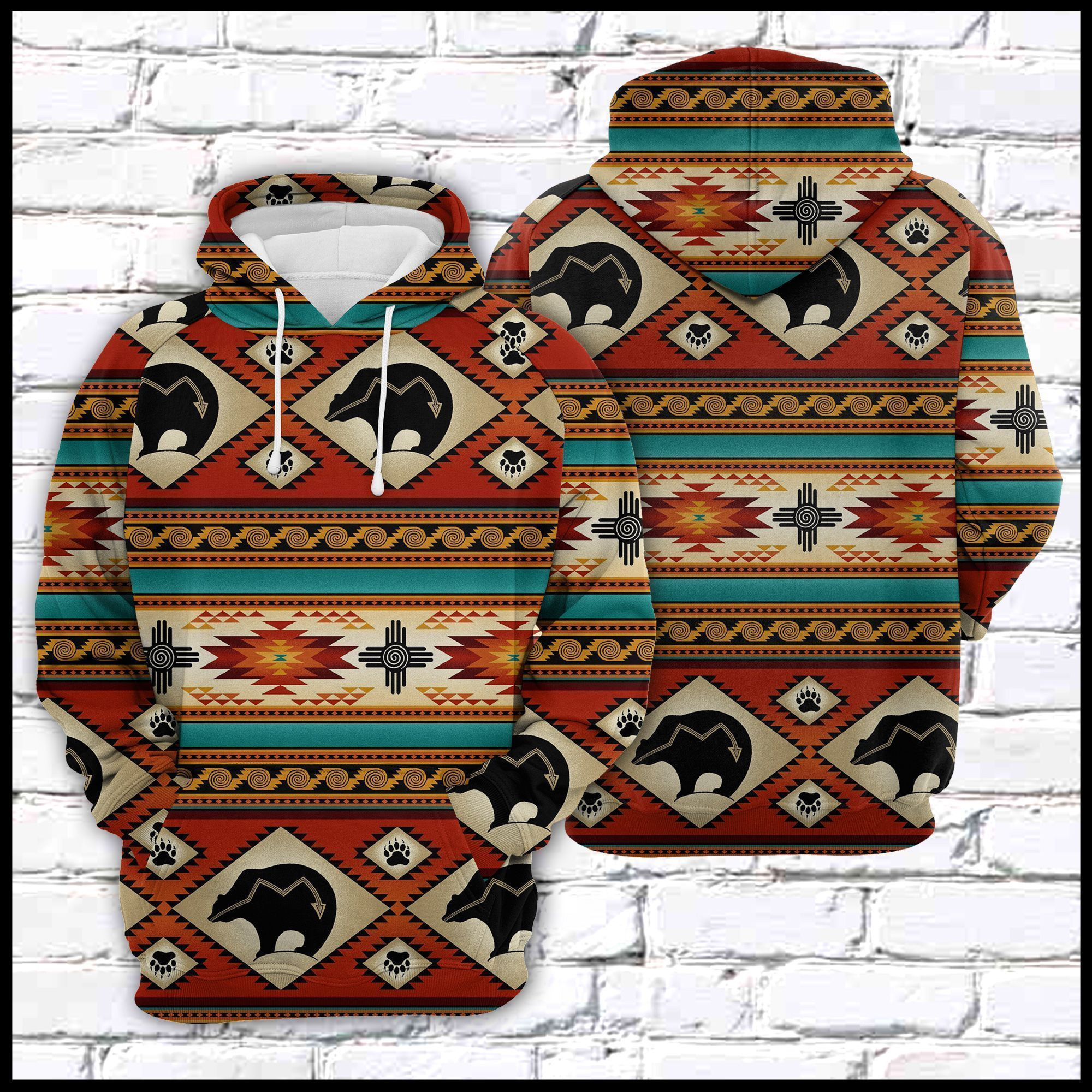 Native American Bear Hoodie BT07