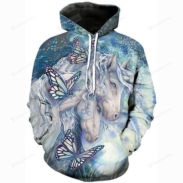 Butterfly Unicorn  3D All Over Print Hoodie, Zip-up Hoodie