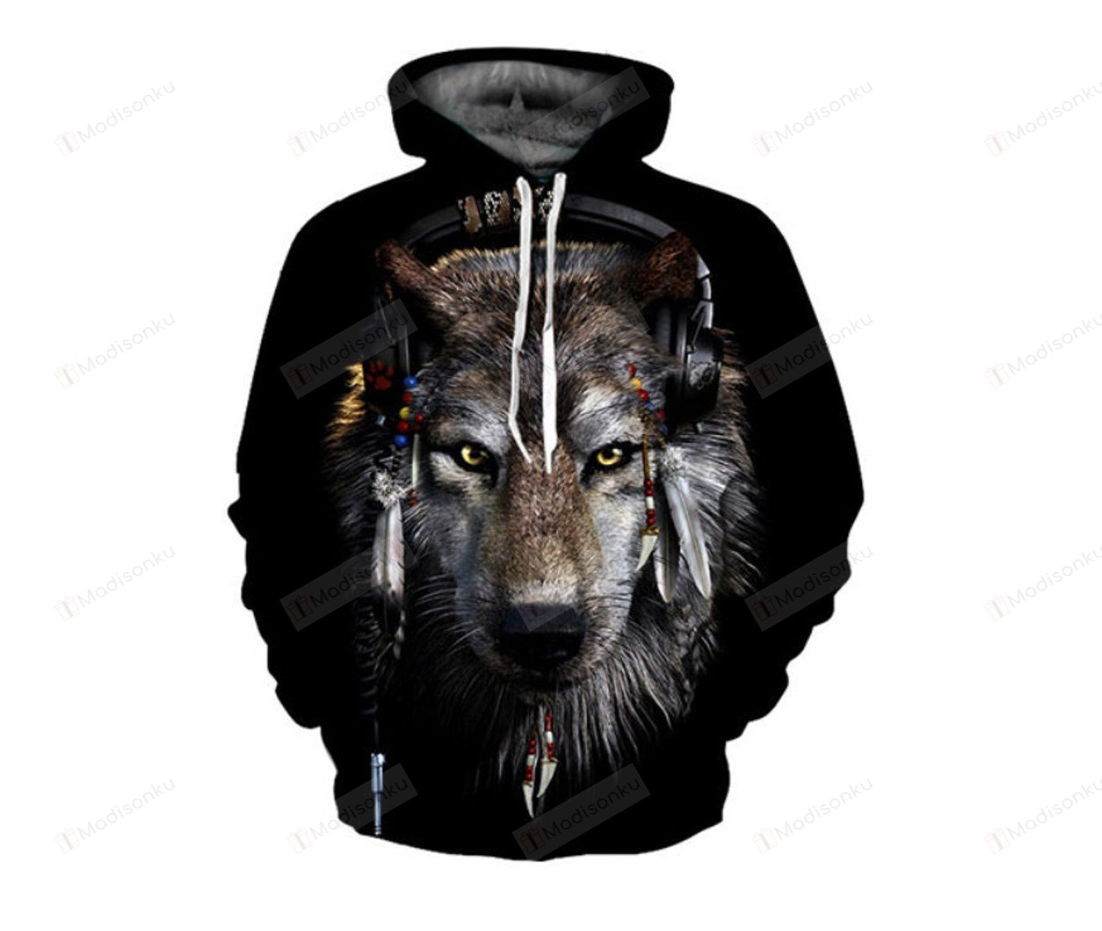 Colorful Wild Wolf 3d All Over Print Hoodie, Zip-Up Hoodie