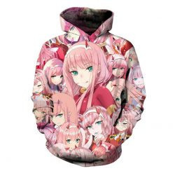 Hipster Anime Zero Two 3D All Over Print Hoodie, Zip-up Hoodie