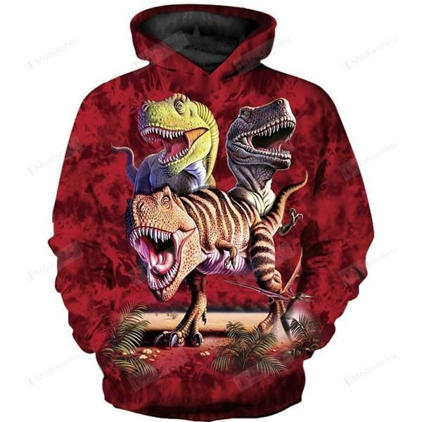 Dinosaur 3D All Over Print Hoodie, Zip- Up Hoodie