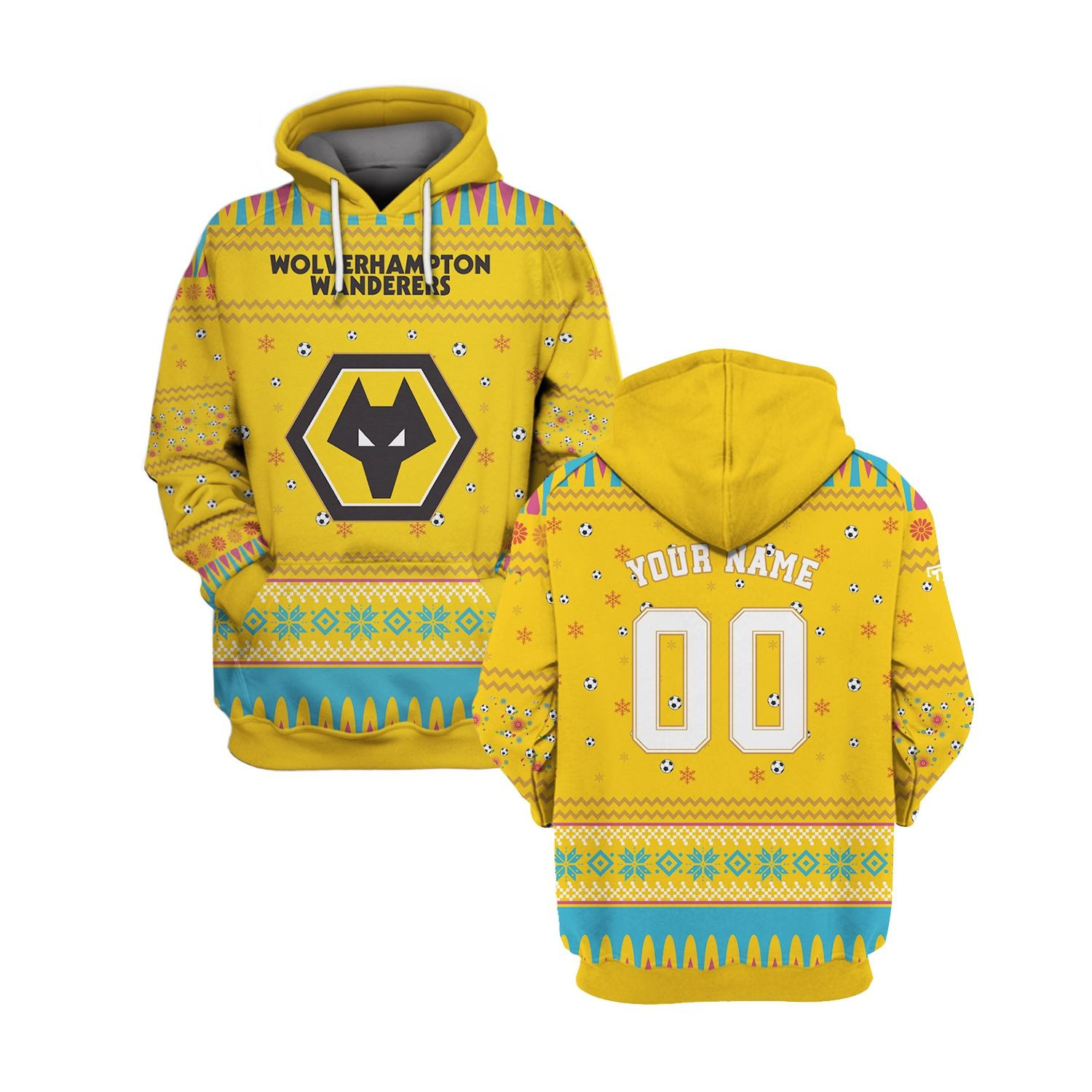 Wolverhampton Wanderers 3d All Over Print Hoodie, Zip-Up Hoodie