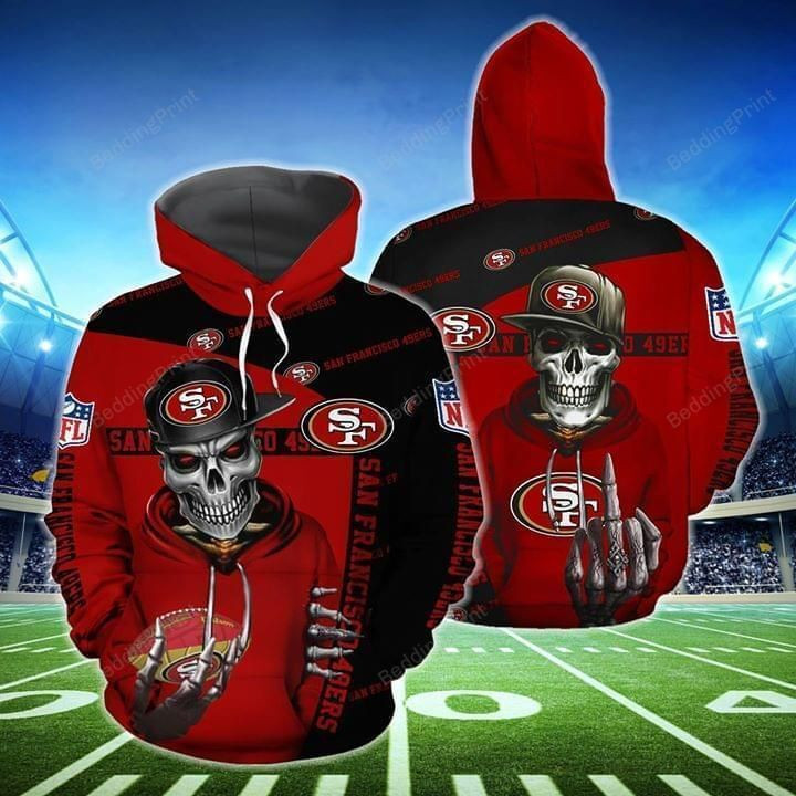 San Francisco 49ers Hip Hop Skull 3d Full Over Print Hoodie