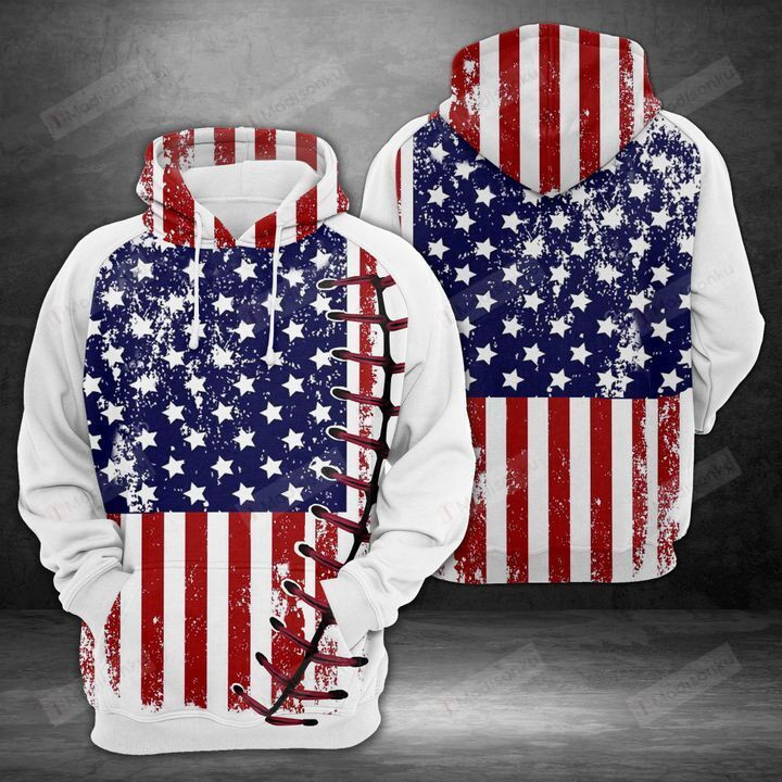 Baseball Usa Flag 3D All Over Print Hoodie, Zip-up Hoodie