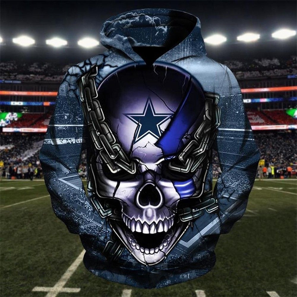 NFL Dallas Cowboys Skull Men And Women 3D Full Printing Hoodie