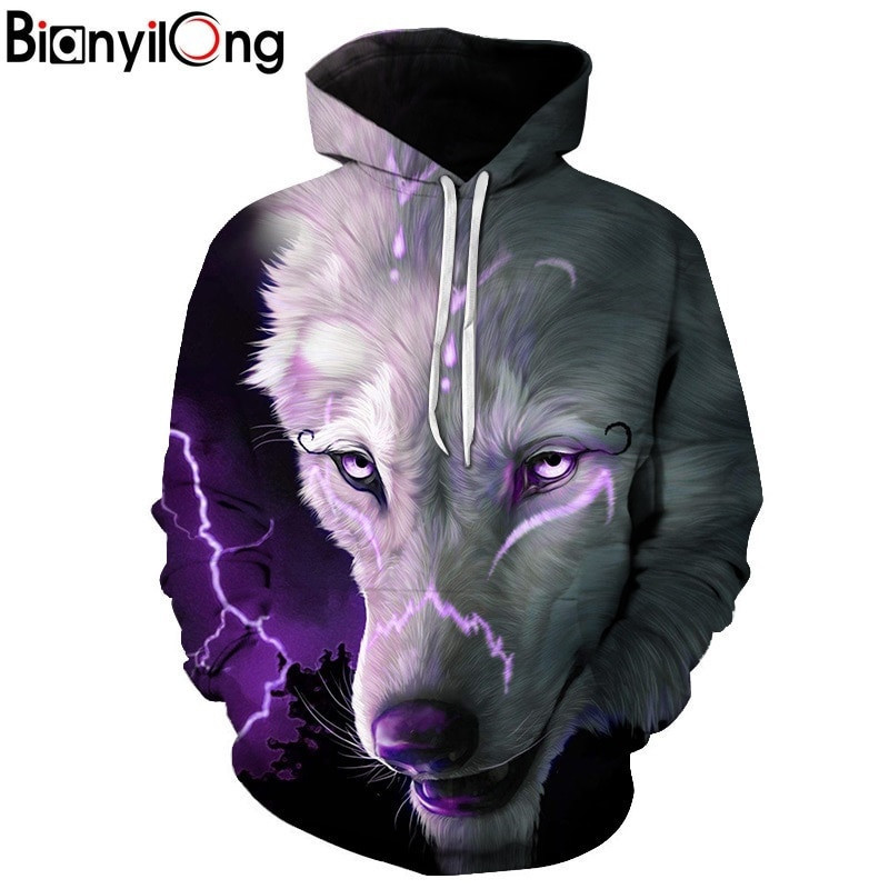 Lightning Wolf 3d Hoodie