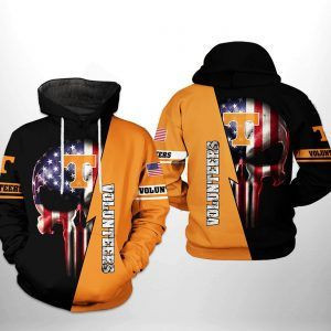 Tennessee Volunteers NCAA US Flag Skull 3D All Over Print Hoodie, Zip-up Hoodie